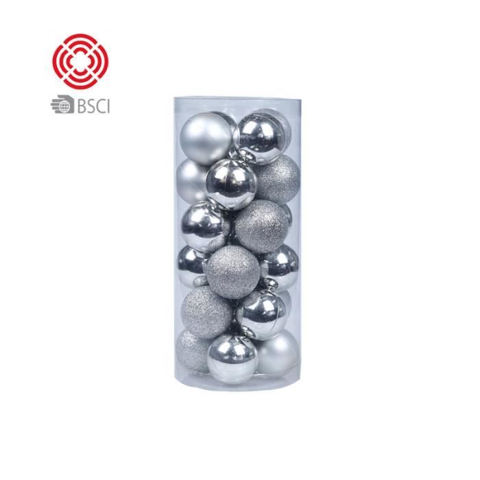 Boules Plastique Incassables 44 Boules Noël Rouges Et Blanches - Plastique Incassable Pour Intérieur/extérieur - Effet Givré Scintillant Boules Plastique Extérieur