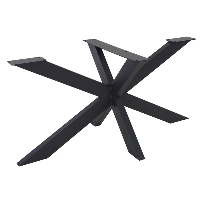 ML-Design Pied de Table Spider 78x71x120 cm Structure en Croix Noir en Métal Revêtement en Poudre 150 kg Design Industriel