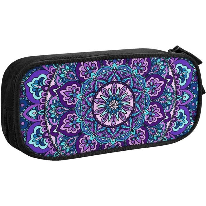 Trousse à Crayons Cuir Motif Lémurien - Grande Capacité 20x9x4cm - Fermeture Éclair - Unisexe