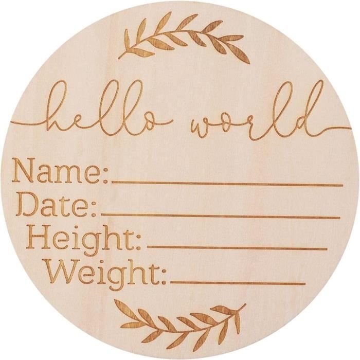 Panneau Naissance Bois Bébé - Écriteau Personnalisable Baby Shower - Décoration Chambre Nouveau-né Avec Support