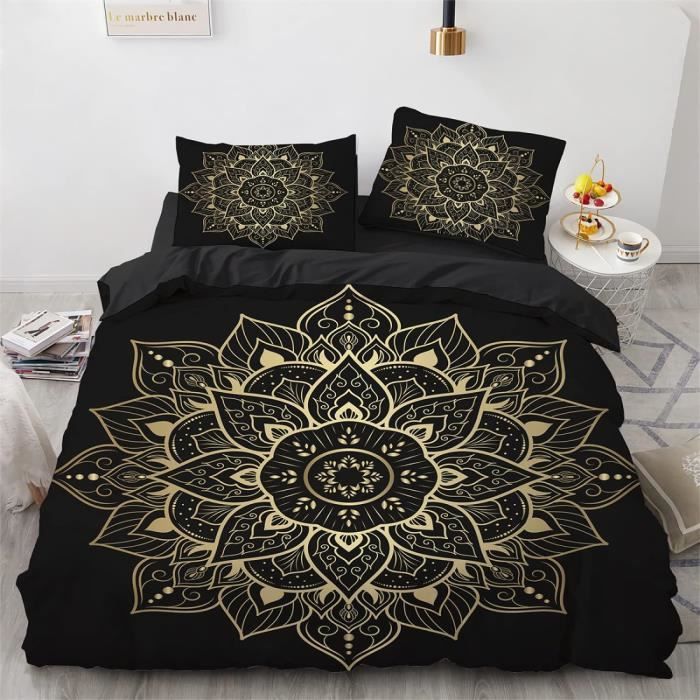 Housse De Couette Boheme 200X200 Cm Microfibre Parure De Lit 2 Personnes 3 Pieces Housse Couette Ado Garcon Avec Fermeture E u42737 Cdiscount Maison