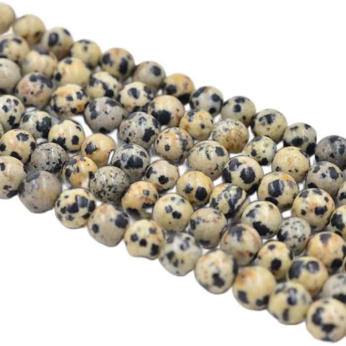 Perles Rondes En Jaspe Picasso Noir Et Gris – Pierre Naturelle 4 Mm – Lot Pour Création De Bijoux