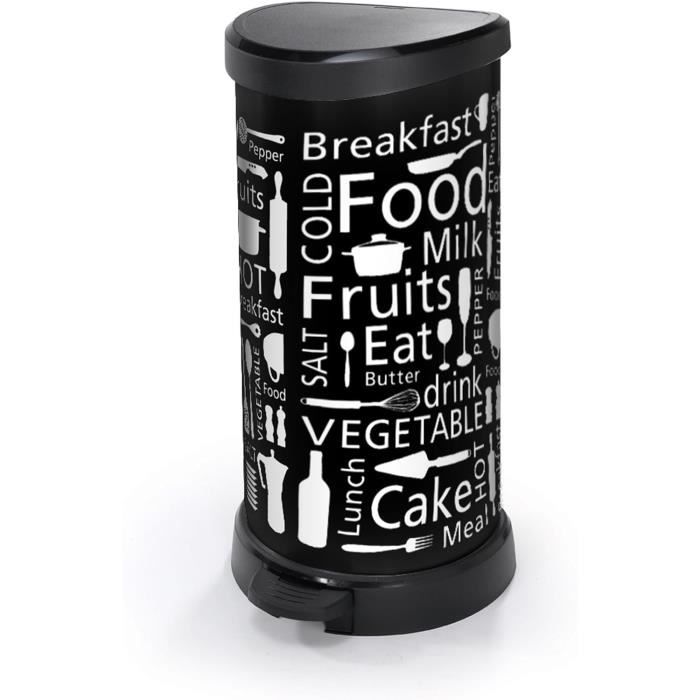 Poubelle à Pédale 40 Litres Avec Fermeture Amortissante 39x29x63,5cm