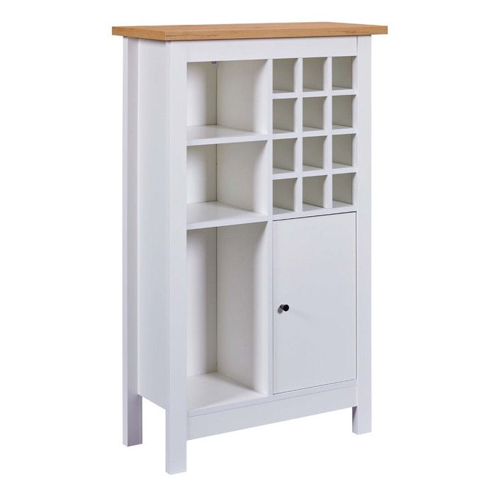 Buffet Avec Range-Bouteilles Nichole 124cm Blanc Buffet Avec Range-Bouteilles Nichole 124cm Blanc