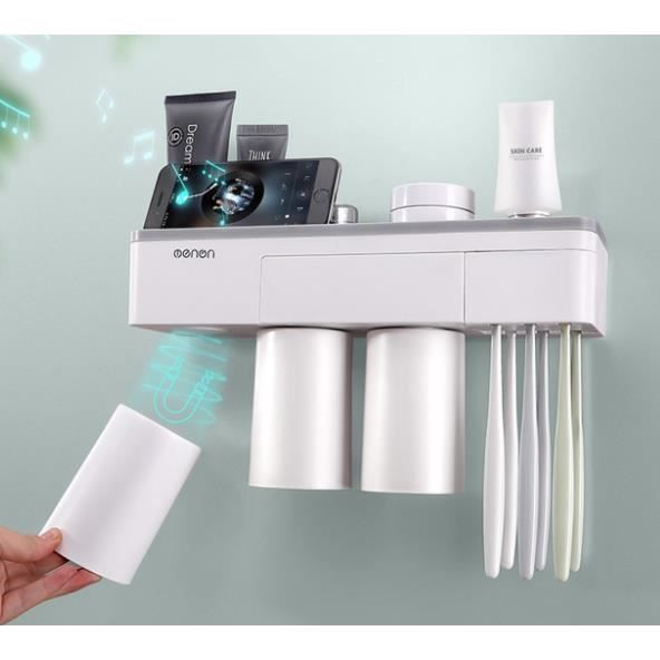 Porte-brosse à Dents Mural Pour Salle De Bain, Support De Rangement Pour Porte Dentifrice Avec 4 Tasses Colore 92026221