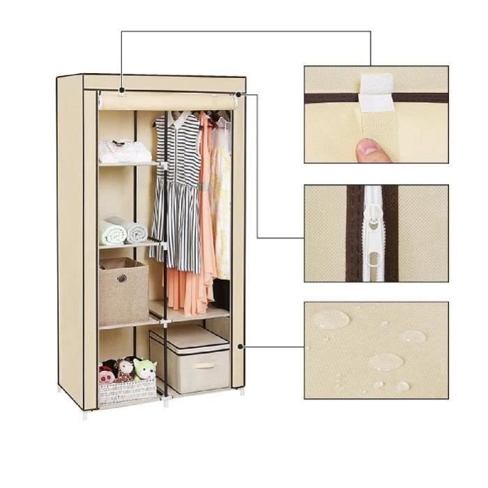 Armoire de rangement Penderie dressing en tissu intissé SONGMICS