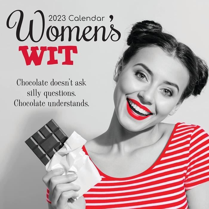 2023 Calendrier mural carré Women's Wit, 30 x 30 cm Vue mensuelle, 16