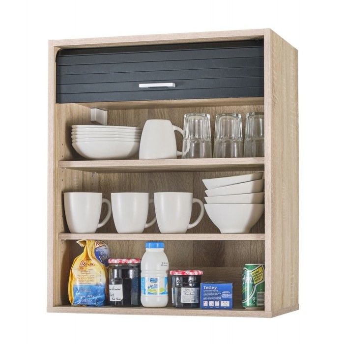 Meuble Cuisine Chene Bicolore 60 Cm H 72 Cm Coloris Noir