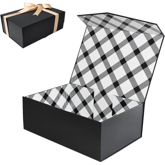 Grande boîte cadeaux en forme de cœur noire, grande boîte cadeau vide