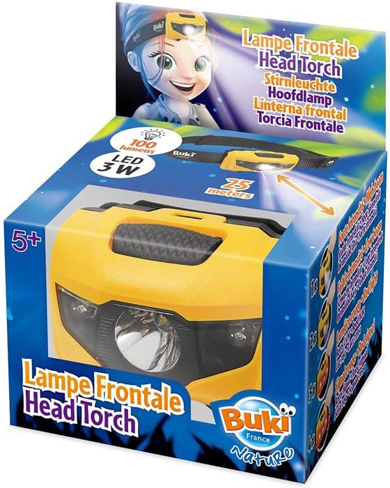 Lampe Frontale - BUKI FRANCE - LED 3W 100 lumens - Bandeau élastique - Noir et Jaune Lampe Frontale - BUKI FRANCE - LED 3W 100 lumens - Bandeau élastique - Noir et Jaune