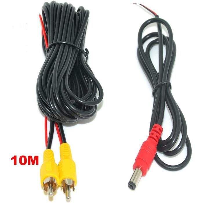 VGOL Adaptateur Vidéo RCA Pour Caméra De Recul 10 Broches Pour Voiture 2 Pièces Prise RCA Stéréo Compatible Avec Android Radio