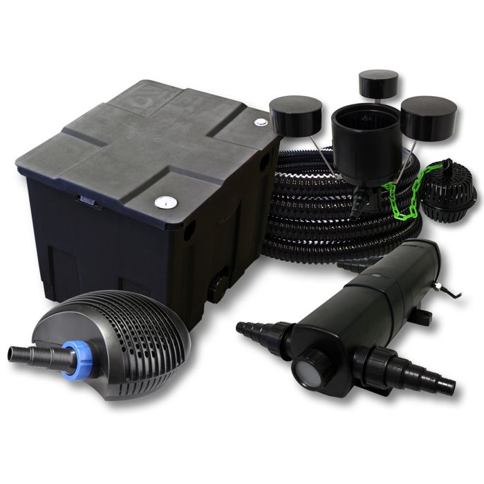 SunSun Kit complet: CBF-350 Filtre de bassin jusquà 12000 L Biologique CTF-3800 pompe de filtration 3600l/h 20W CUV-218 lampe uv
