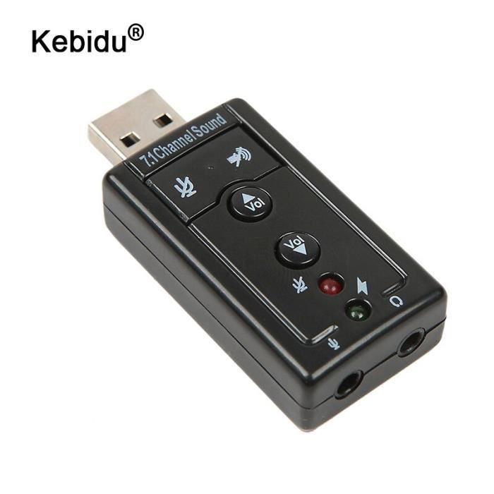 Carte 3D USB 2.0 Son Audio Sound Card 5.1 Adaptateur Sound Virtual Externe