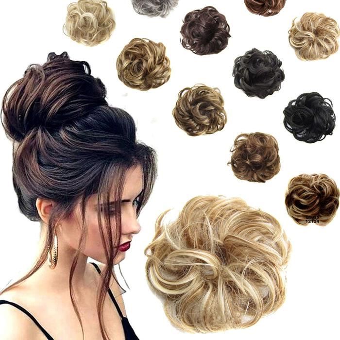 MEOKEY Postiche Chignon Cheveux Naturel Bouclés Queue de Cheval Chouchou  Extensions de Cheveux Scrunchies Ondulés D615 - Cdiscount Au quotidien