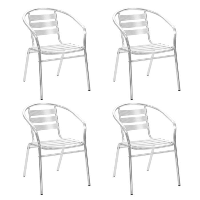 Excellent Lot de 4 Chaise de jardin empilables Fauteuil de Jardin