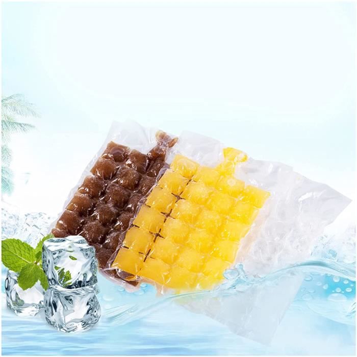 Sacs à Glaçons Jetables - 100 Pcs Moules à Glaçons En Forme De C Ur Auto Scellants Pour Whisky Cocktails Boissons Cuisine Bbq F Tes Et Voyages Transparent Avec 1 E