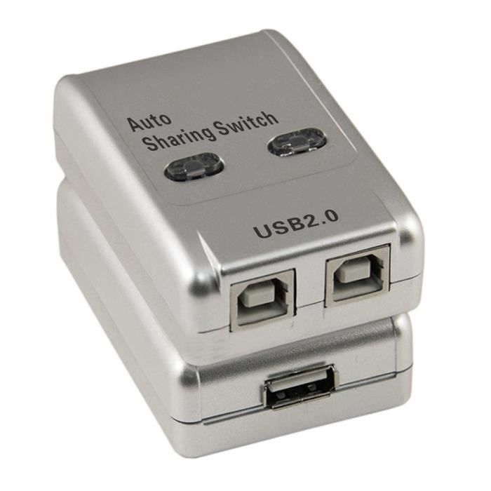 2 ports USB 2.0 Sharing Auto Switch HUB Sélecteur Switcher pour