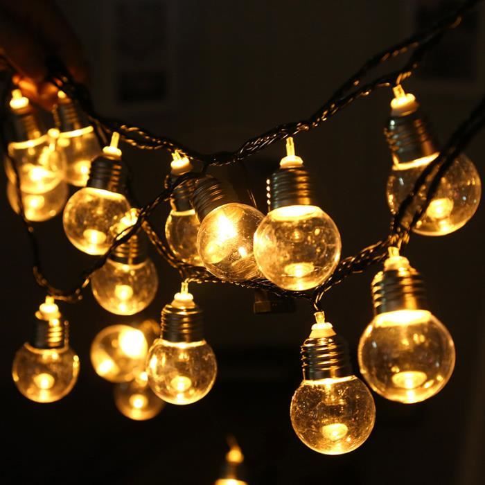 Pulchram Guirlande lumineuse 100 LED Globe Guirlande lumineuse d'extérieur et éc 