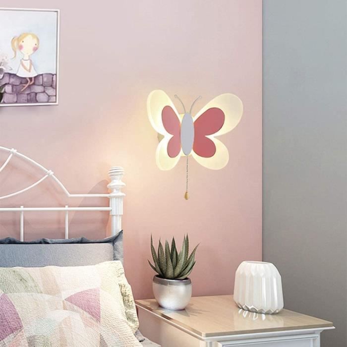 Applique Murale Chambre Enfant Fille Papillon Lampe Murale Avec Interrupteur Lampe De Chevet Decorative Pour Chambre A Couche 754 Cdiscount Maison