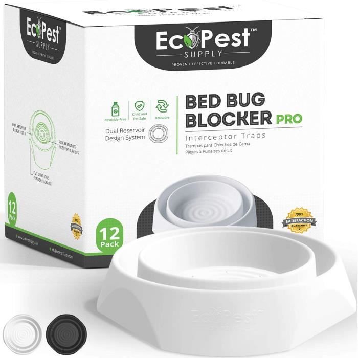 Intercepteurs de punaises de lit – lot de 12 bed bug blocker (pro