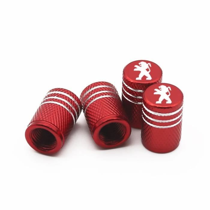 BEQ - 4 X Bouchons De Valve De Pneu De Roue Métal Rouge -BMW Noir Blanc