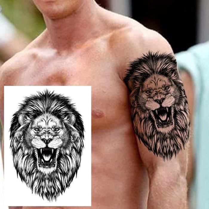 Tatouage Temporaire Geometrique Homme Femme Enfant Lion Renard Fleur Tatouage Pivoine Noire Autocollant Avant Bras Tatouage Gt 621 Cdiscount Au Quotidien