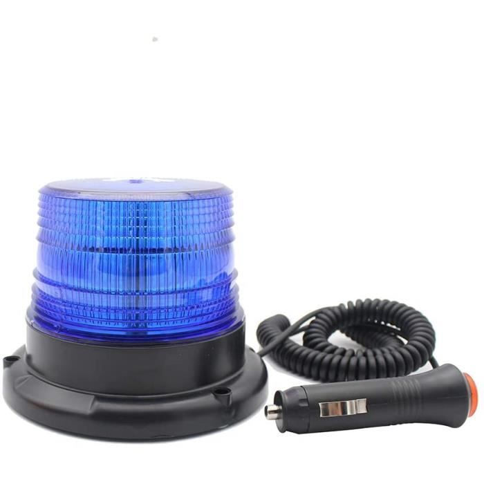 ANJING Bleu LED Gyrophare, 12V-24V LED Bal Clignotant d'avertissement mit  Base magnétique et câble de 2,9m A215 - Cdiscount Auto