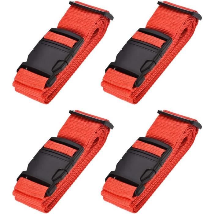 Jikekiroto Sangles à Bagages 4 Pièces Sangles de Valises Réglables