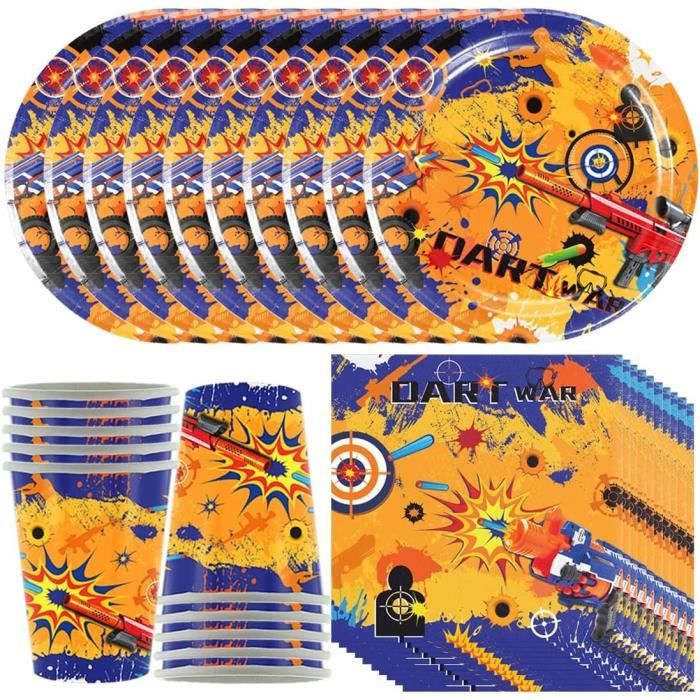 Kit Vaisselle Halloween Sanglant – 20 Serviettes, 18 Ballons, Assiettes, Gobelets, Nappe | Décoration Fête Effrayante, Pour 10 Personnes