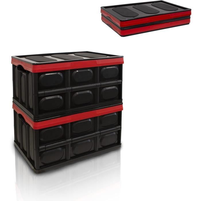 Lot De 2 Sacs De Rangement Pliables Pour Coffre De Voiture - Noir, 30x29x17 Cm - Organisation Facile - 5