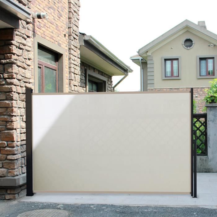 saltillo ecru xl brise vue deroulant paravent exterieur extensible 300 x 170 cm cdiscount maison