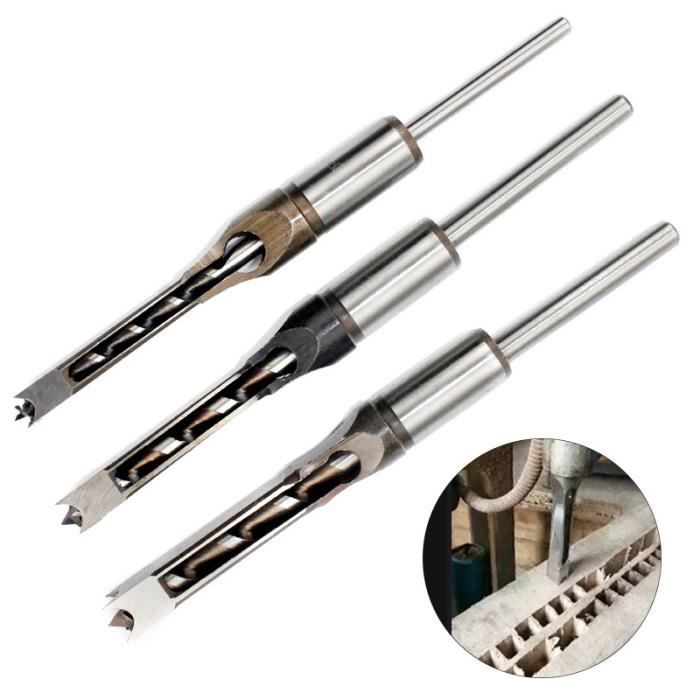 Acheter 6Pcs Perceuse Trou Carré Bédane Burin Set, Forets à