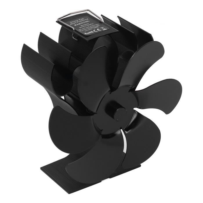 Duokon Ventilateur de cheminée à chaleur Ventilateur de poêle à bois à 6 lames résistant aux hautes températures à - Duokon