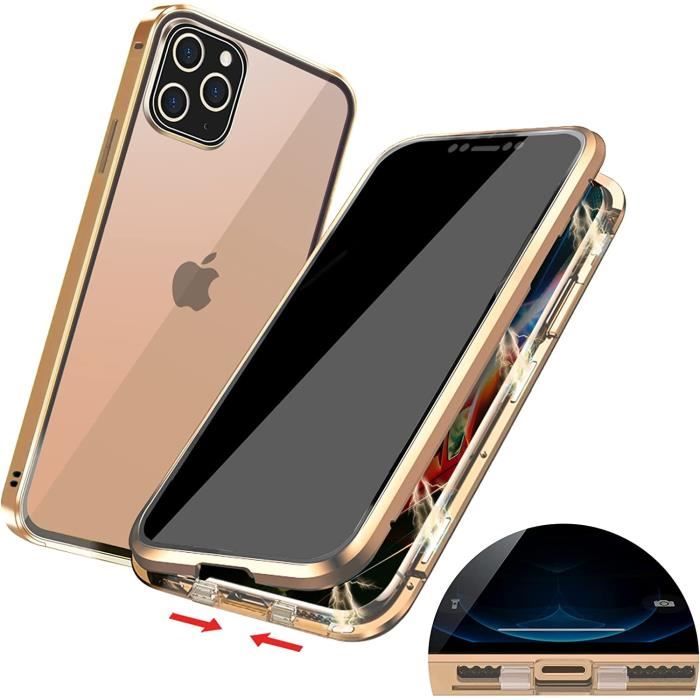 Coque Magnétique IPhone 13 Pro & Autres Modèles | Verre Trempé Antichoc | Compatible Charge Sans Fil Qi