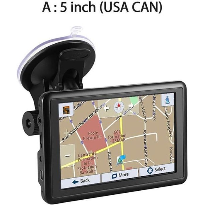 Autoradio Autoradio 5 Pouces Navigateur Gps Portable Avec L'Europe - Etats-Unis & Canada Carte -Usa & Carte Du Canada
