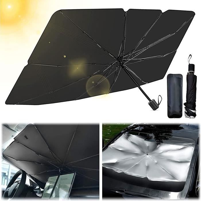Pare-Soleil Parapluie Voiture, Parapluie pour Voiture Pare-Brise, Pare-Soleil pliable, Windscreen Sun Shield UV 79*145CM