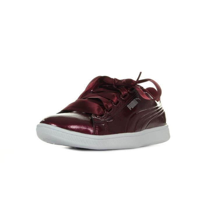 Baskets Puma Vikky Ribbon Patent Bordeaux Cdiscount Chaussures