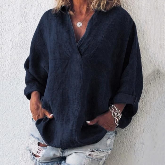 Tunique longue store en lin femme