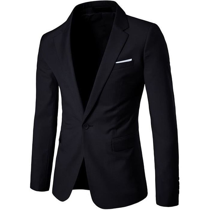 FUNMOON Veste De Costume Homme Slim Mode Mariage Seul Bouton Casual  D'Affaires