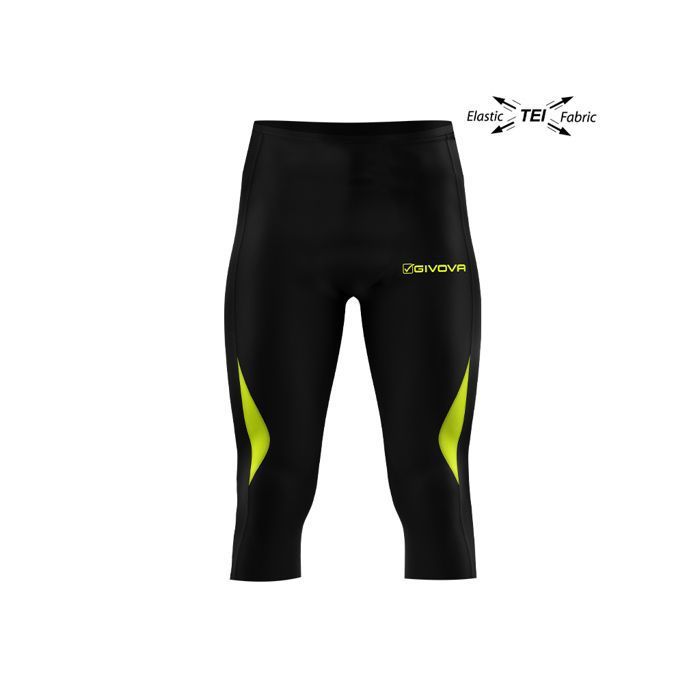Legging 3/4 Givova - black/amarillo fluo - M Legging 3/4 Givova - black/amarillo fluo - M