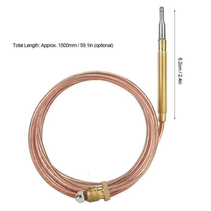 KIT THERMOCOUPLE REGUN Pour Cuisinière à Gaz - Longueur 900mm, Filetage M6x0.75, 11/32-32UNS - Sécurité Gaz