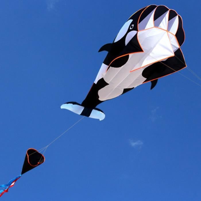 3d énorme cerf-volant d'épaulard géant sans cadre souple parafoil avec corde de cerfs-volants de 30 m