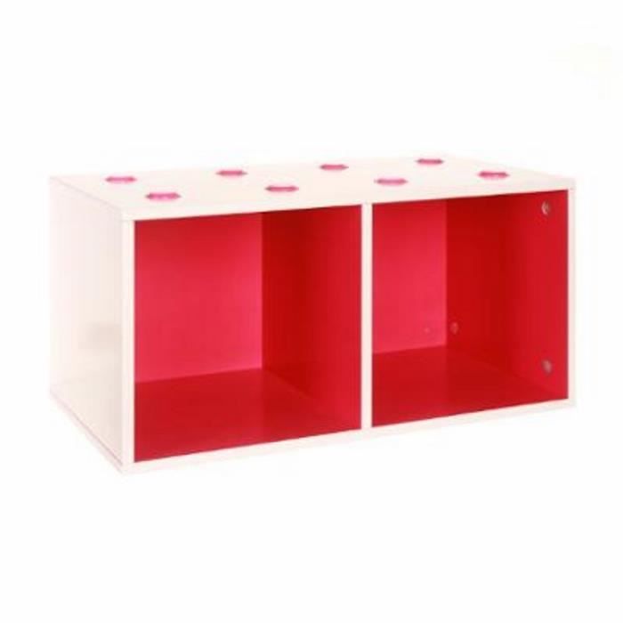 Meuble De Rangement Empilable 2 Cubes Abc Fuchsia Achat