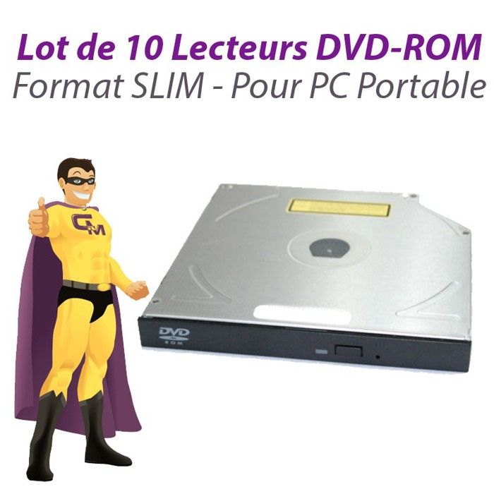 Lot 10x Lecteurs SLIM DVD ROM SATA - vue 2
