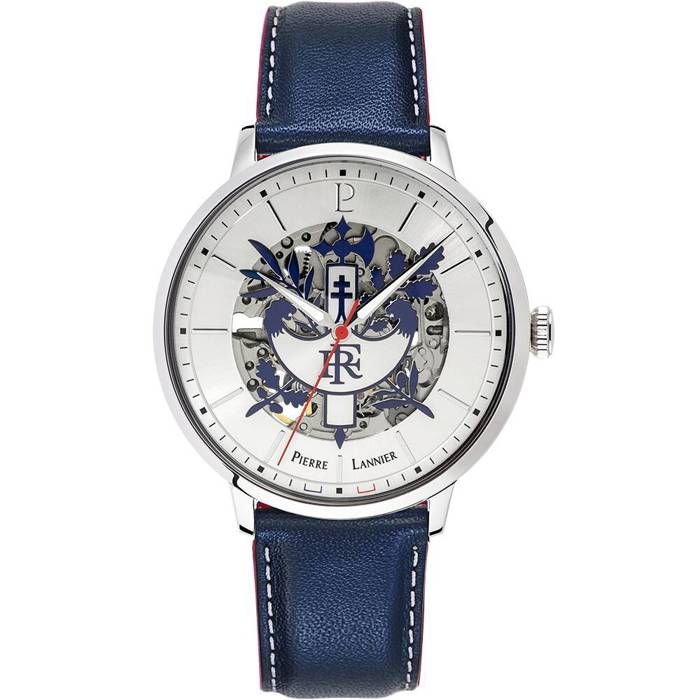 Automatique Homme ÉLYSÉE Argenté Cadran Soleillé Argenté Bracelet Cuir Bleu 20M Automatique Homme ÉLYSÉE Argenté Cadran Soleillé Argenté Bracelet Cuir Bleu 20M