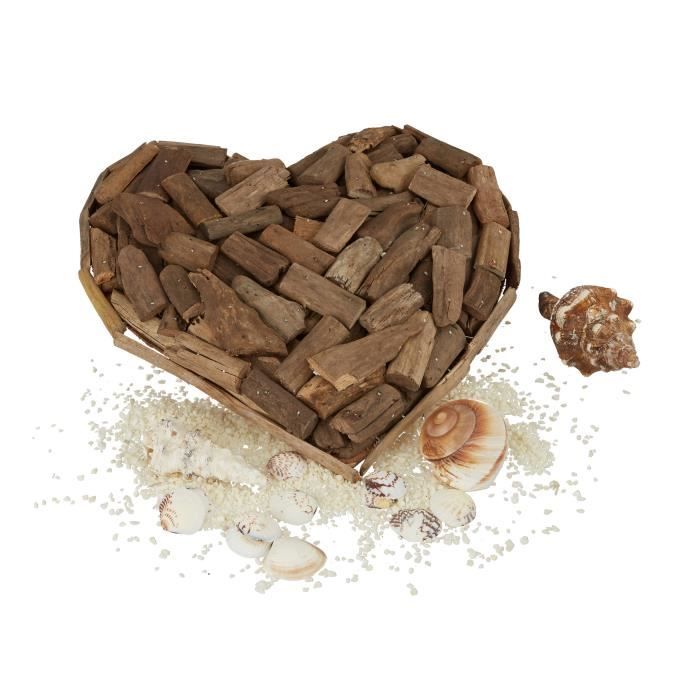 Paire De Cœurs Décoratifs En Bois Massif - Style Rustique Et Champêtre - 4 Pouces