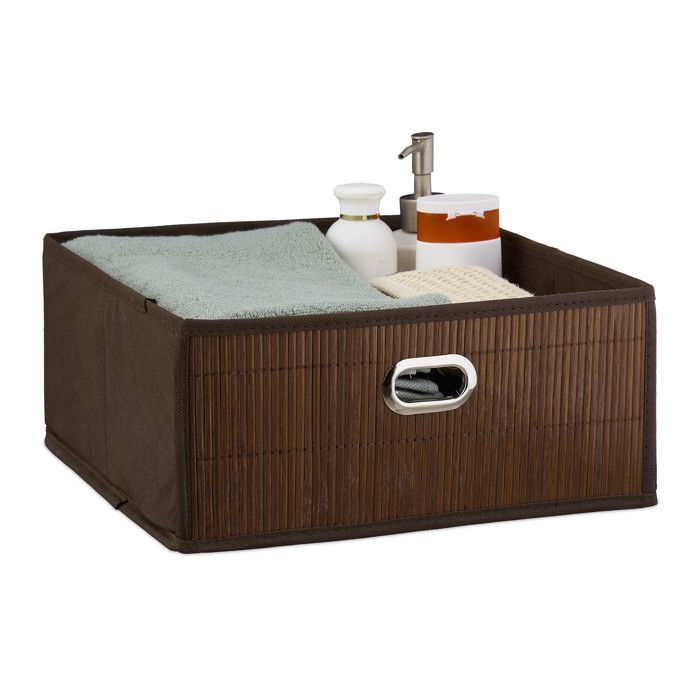 Lot De 2 Paniers De Rangement Relaxdays - Gris, 20x25x16,5 Cm - Pour Salle De Bain, Entrée, Porte Ou Mur - En Plastique PP Et Métal