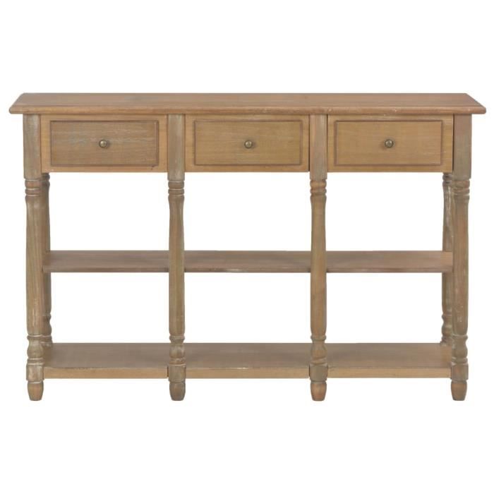 Rillbus - Table Console avec 2 Tiroirs, Bois de Paulownia, 40 x 40 x 40 Rillbus - Table Console avec 2 Tiroirs, Bois de Paulownia, 40 x 40 x 40