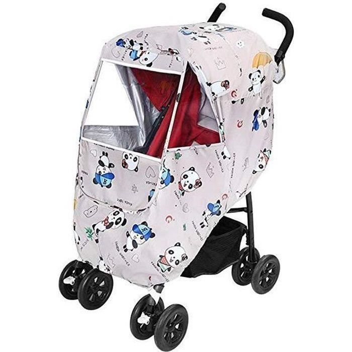 Habillage Pluie Universelle Pour Poussette - Housse Protection Transparente Anti-Pluie Vent Neige Avec Bonne Circulation D'Air