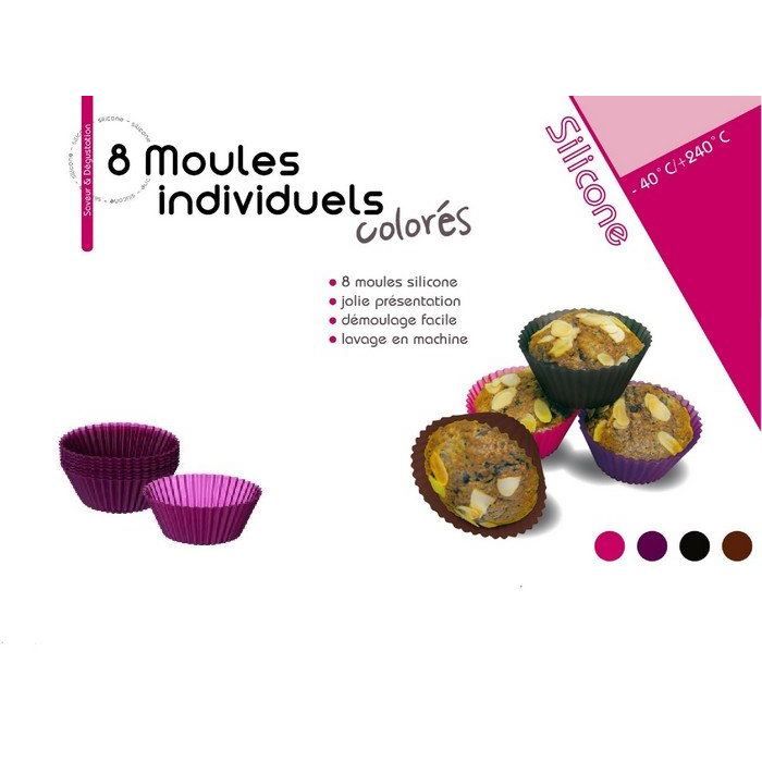 Lot de 8 moules muffin individuels 7,2 cm - Mou… - Cdiscount Maison